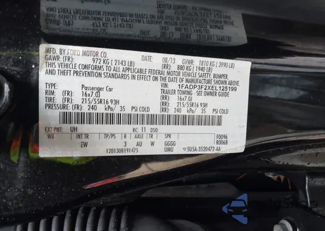 2014 Ford Focus Se from USA, damaged, VIN 1FADP3F2XEL125199